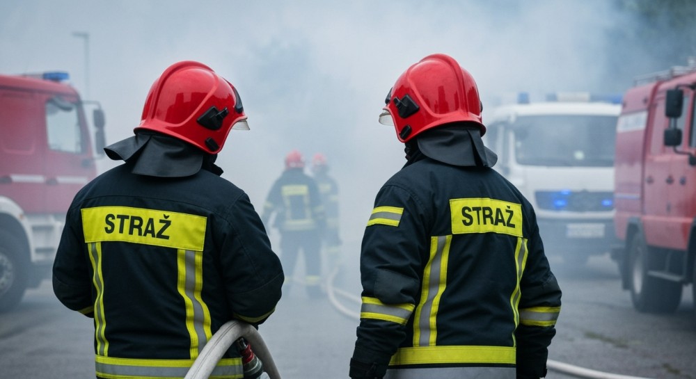 Pożar krzyża w Warszawie: strażacy w akcji w parafii św. Maksymiliana Kolbego