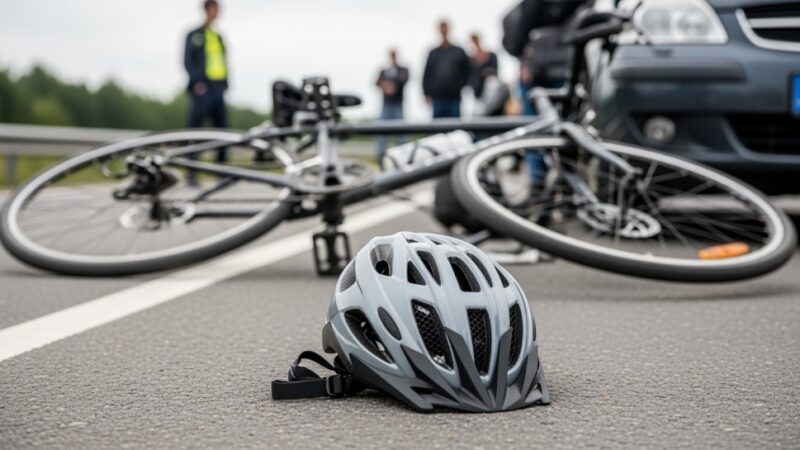 Rowerzysta w szaleńczym manewrze zderza się z Toyotą!