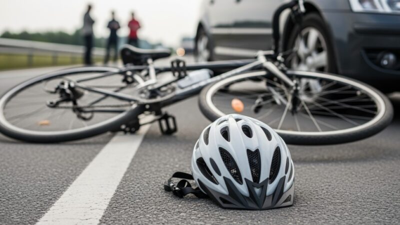 Rowerzysta bez kasku w ciężkim wypadku na Pradze Północ