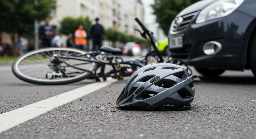 Rowerzysta w szoku po groźnej kolizji, ale bez poważnych obrażeń